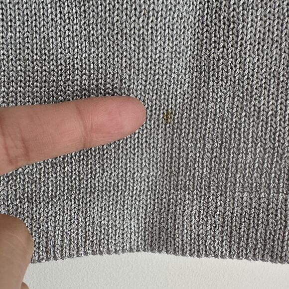 St John Evening Tank Top Womens Large Silver Metallic Knit Camisole Usa Made - Picture 7 of 9